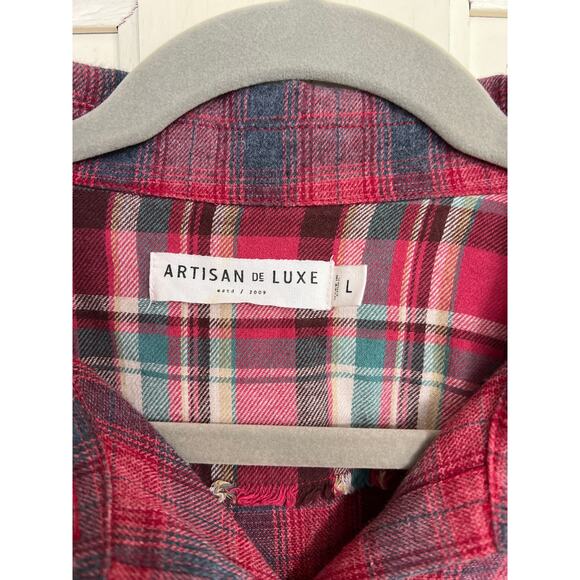 Artisan De Luxe size large plaid flannel shirt dress - Picture 5 of 8